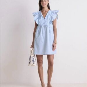 Vineyard Vines Dress Seersucker Size M Women’s Performance Blue White Striped